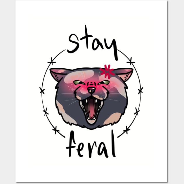 Stay Feral Wall Art by Cat Pants Attack